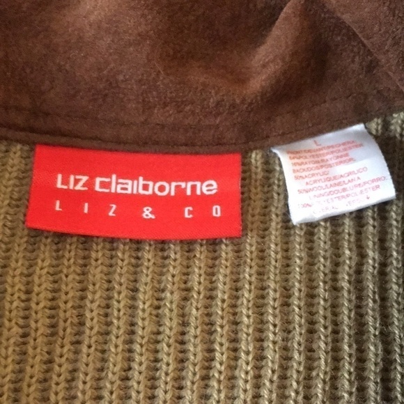Vintage Liz Claiborne Faux Suede Front Vest - L - Picture 7 of 10